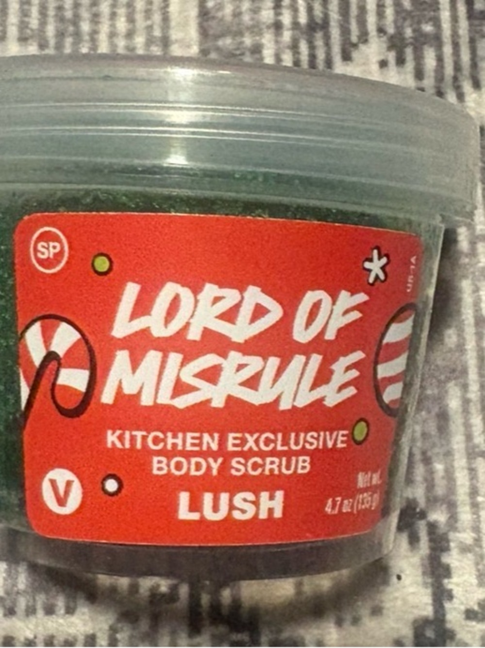 Lush Lord of Misrule Body Scrub - Green and Red Jar